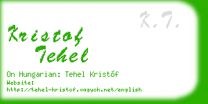 kristof tehel business card