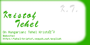 kristof tehel business card